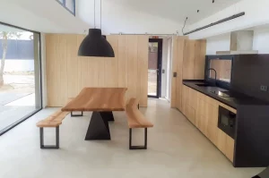 Detalles interiores de construcción de casa en Madrid